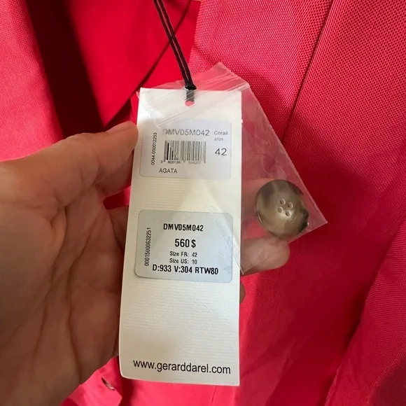 NWT Gerard Darel Agata Coral Blazer Size 42UK/10US - Picture 6 of 8